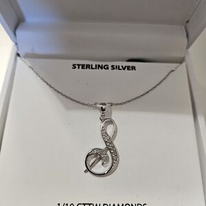 Macy's Sterling Silver Diamond S Necklace